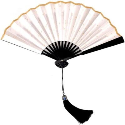 ZUMAHA Portable Portable Mini Hand Fan, Cloth Material Japanese Folding Fan, Chinese Handheld Fan Hanfu/Cheongsam Accessories Cool