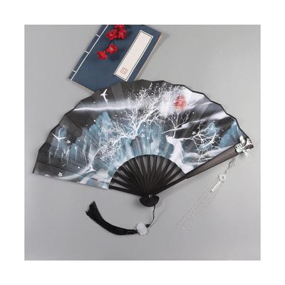 ZUMAHA Portable Double Sided Folding Fan, Men/Women Hand Fan, Vintage Chinese Fan for Dancing/Cosplay/Wedding/Party Props Decoration Cool