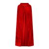 Ruziyoog Medieval Velvet Cloak for Women Wraps Elegant Hooded Wedding Cloak Winter Cape Witch Party Unisex Full Length Robe Red view 1