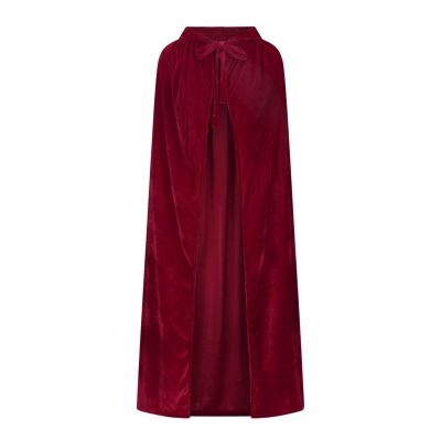Ruziyoog Medieval Velvet Cloak for Women Wraps Elegant Hooded Wedding Cloak Winter Cape Witch Party Unisex Full Length Robe Wine