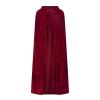 Ruziyoog Medieval Velvet Cloak for Women Wraps Elegant Hooded Wedding Cloak Winter Cape Witch Party Unisex Full Length Robe Wine view 1