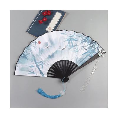 ZUMAHA Portable Double Sided Folding Fan, Men/Women Hand Fan, Vintage Chinese Fan for Dancing/Cosplay/Wedding/Party Props Decoration Cool