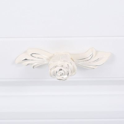 Southst 1 PC Wardrobe Cupboard Door Pull Drawer Knobs 64mm European White Flower Kit Cabinet Furniture Handles Home Decor