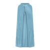 Ruziyoog Medieval Velvet Cloak for Women Wraps Elegant Hooded Wedding Cloak Winter Cape Witch Party Unisex Full Length Robe Light Blue view 1