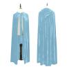 Ruziyoog Medieval Velvet Cloak for Women Wraps Elegant Hooded Wedding Cloak Winter Cape Witch Party Unisex Full Length Robe Light Blue view 2