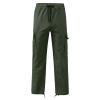 Mens Baggy Cargo Pants Casual Lightweight Hiking Fishing Trousers Drawstring Outdoor Relaxed Fit Slacks Cargo Pants Army Green view 3
