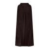 Ruziyoog Medieval Velvet Cloak for Women Wraps Elegant Hooded Wedding Cloak Winter Cape Witch Party Unisex Full Length Robe Brown view 1