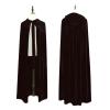 Ruziyoog Medieval Velvet Cloak for Women Wraps Elegant Hooded Wedding Cloak Winter Cape Witch Party Unisex Full Length Robe Brown view 2