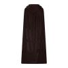 Ruziyoog Medieval Velvet Cloak for Women Wraps Elegant Hooded Wedding Cloak Winter Cape Witch Party Unisex Full Length Robe Brown view 3