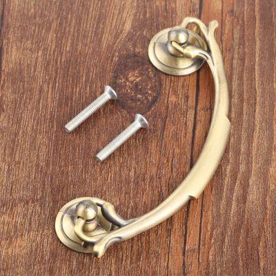 Southst 94MM Vintage Cabinet Knobs and Handles Wooden Box Furniture Handle Antique Furniture Hardware 121x41mm European Style W/Screws
