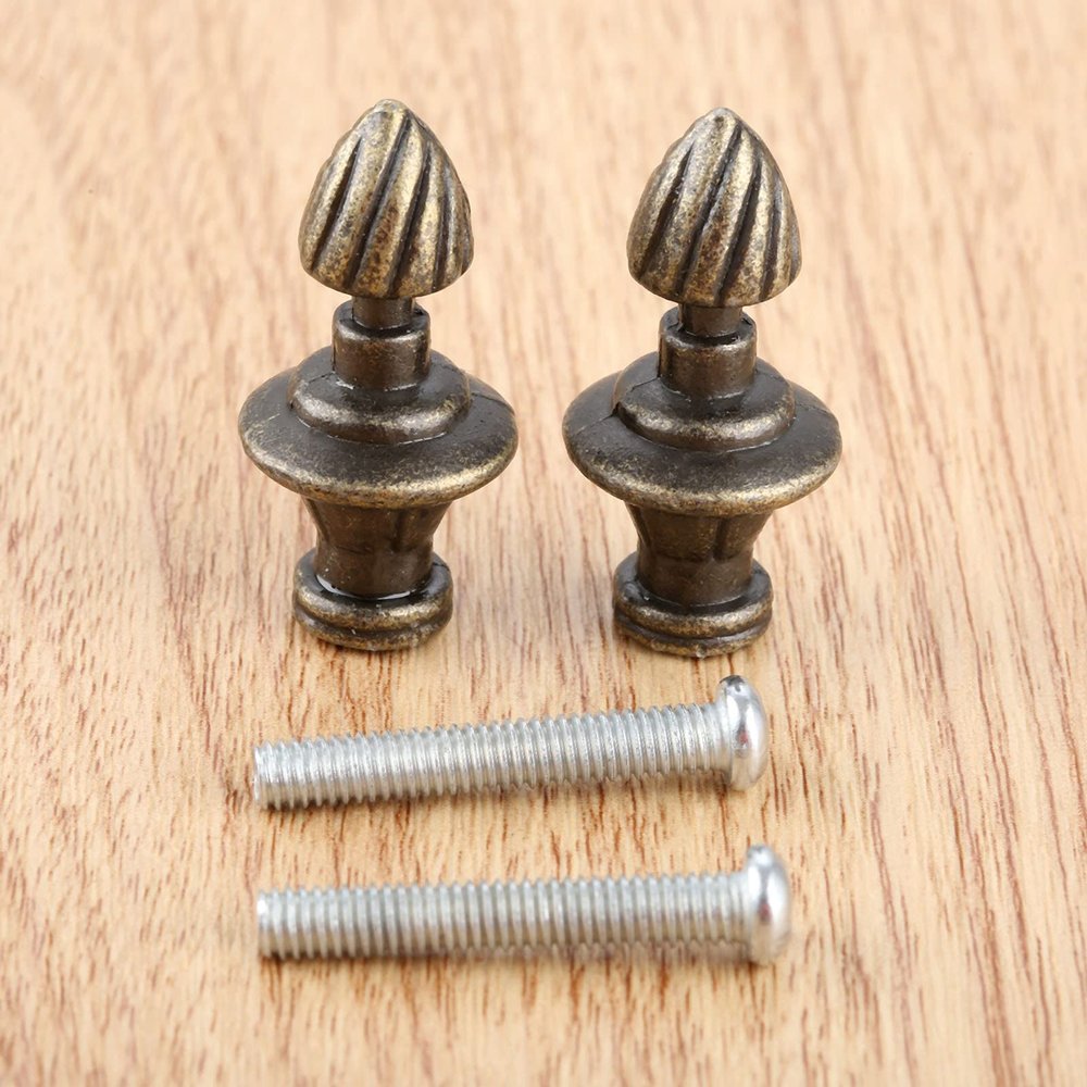 Southst 2pcs Vintage Jewelry Wood BoxPull Handle Knob Antique Furniture Handles for Door Cabinet Dresser Drawer Wardrobe with Screws