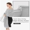 BEAUZSUZSANA Women Chiffon Shawls and Wraps for Evening Dresses Wedding Party Travel Scarves Pashmina Bikini Cover Up (Silver) view 4