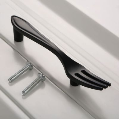 Southst Spoon Knife Fork Creative Kit Cupboard Drawer Handle Cabinet Handles and Knobs Closet Table Drawer Pulls Furniture Hardware - (Color: B)
