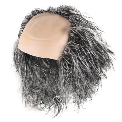 Beavorty Old Man Bald Wig for Men Synthetic Short Curly Balding Wig Costume Accessory for Halloween Cosplay Party Performance
