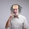 Beavorty Old Man Bald Wig for Men Synthetic Short Curly Balding Wig Costume Accessory for Halloween Cosplay Party Performance view 2
