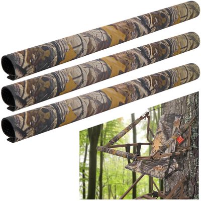 Adnee 3 Pcs Tree Stand Rail Pads - 19.6"x5.3" Waterproof Camo Treestand Shooting Rail Pads - Tree Stand Rail Covers for Climbing Tripod Deer Stand Treestand Ladder