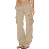 Khaki Cargo Pants for Women view 1