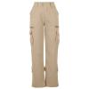 Khaki Cargo Pants for Women view 2