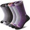 DOSKONI Kids Merino Wool Hiking Socks Boys Girls Toddlers Winter Warm Thick Thermal Cushion Crew Gift Socks 6 Pairs Mixed Color,8-12 Year Old view 1
