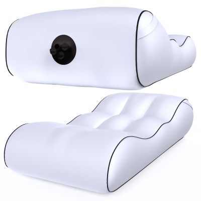 Self-Inflating Sofa,Inflatable Lounger Air Sofa Chair,Portable Waterproof Couch for Hiking, Picnics, Outdoor Use,Foldable Chaise Lounges,Detachable Multi-use Air Pump,Easy to Set Up (White)