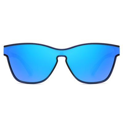 bullabulling Polarized Sunglasses for Women Men, Square Mirrored Integrated Shades with UV Protection Sports Sun Glasses (blue)
