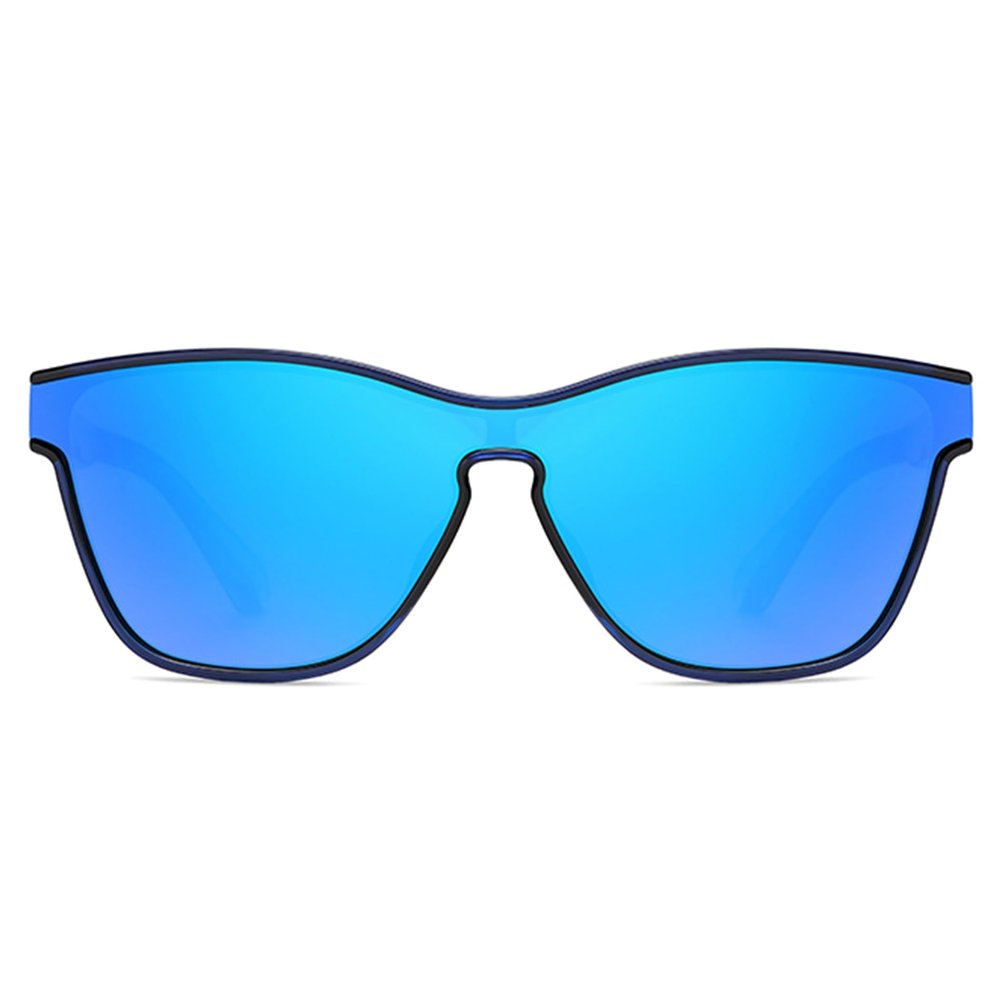 bullabulling Polarized Sunglasses for Women Men, Square Mirrored Integrated Shades with UV Protection Sports Sun Glasses (blue)