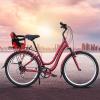 RIAHNEAH Bicycle Baby Seat, Portable Guardrail Handrail Steel Safety Chair, Removable Child Protective Cover U-Shaped Guardrail Bike Stool Backseat, Red view 2