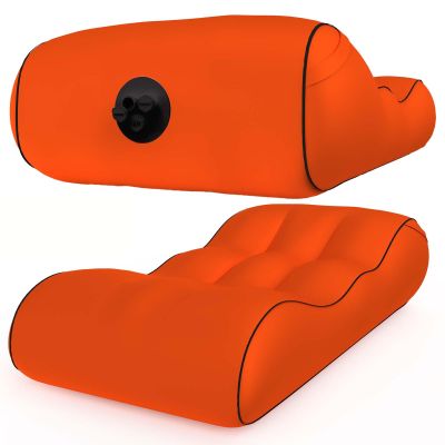 Self-Inflating Sofa,Inflatable Lounger Air Sofa Chair,Portable Waterproof Couch for Hiking, Picnics, Outdoor Use,Foldable Chaise Lounges,Detachable Multi-use Air Pump,Easy to Set Up (Orange)
