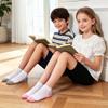 BOOPH 15Pcs Kids Socks for Boy Girls Low Cut Athletic Ankle Socks 4-6 Years White Gray view 2