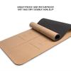 Cork Yoga Mat Extra Thick Sweat Proof Fitness Exercise Floor Mat Large Non Slip Eco-Friendly Hot Yoga Mat with Alignment Lines view 4
