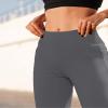 VOOVEEYA Curvy Womens Leggings, High Waisted Yoga Pants with Back Pockets, Tummy Control - Buttery Soft - Stretchy(Solid Dark Grey XL) view 3