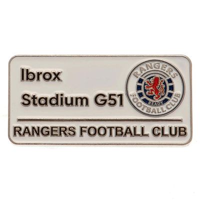 RANGERS FOOTBALL CLUB STREET SIGN PIN BADGE, Metal