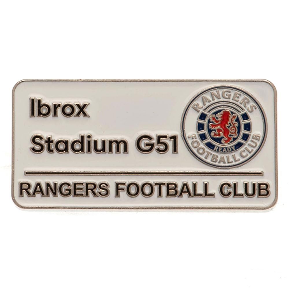RANGERS FOOTBALL CLUB STREET SIGN PIN BADGE, Metal