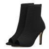 CcacHe Women's Knit Sock Ankle Boots Fashion Elastic Open Toe Slip On Stiletto High Heels Ladies Comfy Pointed Toe Stretch Lightweight Sandals(7 US) view 1