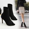 CcacHe Women's Knit Sock Ankle Boots Fashion Elastic Open Toe Slip On Stiletto High Heels Ladies Comfy Pointed Toe Stretch Lightweight Sandals(7 US) view 2