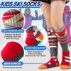 ANTSANG Kids Merino Wool Ski Socks for Boys Girls Teen Thermal Warm Thick Winter Hiking Knee High Socks Stocking Stuffers for Snowboarding Skiing(Assorted C,12-15 Y) view 2