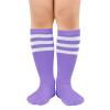 Girls Baseball Softball Soccer Socks for Toddler Girls Knee High Socks 1 Pack Light Purple White view 1