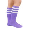 Girls Baseball Softball Soccer Socks for Toddler Girls Knee High Socks 1 Pack Light Purple White view 2