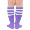 Girls Baseball Softball Soccer Socks for Toddler Girls Knee High Socks 1 Pack Light Purple White view 3