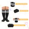 Girls Baseball Softball Soccer Socks for Toddler Girls Knee High Socks 1 Pack Light Purple White view 4