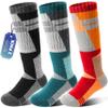 ANTSANG Kids Merino Wool Ski Socks for Girls Boys Teen Thermal Thick Warm Winter Hiking Knee High Stocking Stuffers Socks for Skiing Snowboarding(Trapezoid,8-12 Y) view 1