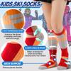 ANTSANG Kids Merino Wool Ski Socks for Girls Boys Teen Thermal Thick Warm Winter Hiking Knee High Stocking Stuffers Socks for Skiing Snowboarding(Trapezoid,8-12 Y) view 4