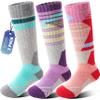 ANTSANG Kids Merino Wool Ski Socks for Boys Girls Teen Thermal Warm Thick Winter Hiking Knee High Socks Stocking Stuffers for Snowboarding Skiing(Assorted B,8-12 Y) view 1
