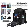 MOSISO 30L Tactical Backpack, Military Daypack 3 Day Assault Pack with Top Flap Pocket & USA Flag Patch, Assault Bag Rucksack for Outdoor Hiking Hunting Camping Training Travel, Black view 2