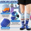 ANTSANG Kids Merino Wool Ski Socks for Girls Boys Teen Thermal Thick Warm Winter Hiking Knee High Stocking Stuffers Socks for Skiing Snowboarding(Skate A,12-15 Y) view 4
