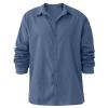 Long Sleeve Shirts for Men, Men's Dress Shirt Solid Color Slim Fit Casual Business Formal Button Down Shirts Up Mens White Shirt Young Men Shirts Camisa Negra Hombre Manga Larga (5XL, Dark Blue) view 4