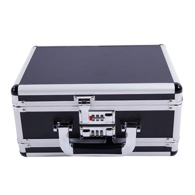 30 * 15 * 23cm Aluminum New Framed Locking Gun Pistol HandGun Lock Box Hard Storage Carry Case Black