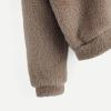 Womens Cute Hoodie Bear Ears Pullover Long Sleeve Fleece Fall Jacket Cropped Sweatshirts Fluffy Coat For Teen Girls Khaki view 3