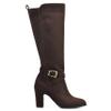 WHITE MOUNTAIN Women's Shoes Teals Block-Heeled Tall Boot, Dkbrown/Fabric, 9.5 M view 3