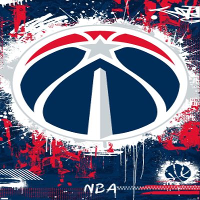 NBA Washington Wizards - Maximalist Logo 23 Wall Poster, 22.4L" x 14.7W", Premium Unframed Version